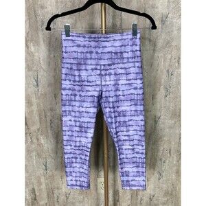 Athleta Elation Printed Capri Leggings Tahiti Dusk Purple Size Small Active EUC